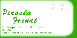 piroska frindt business card